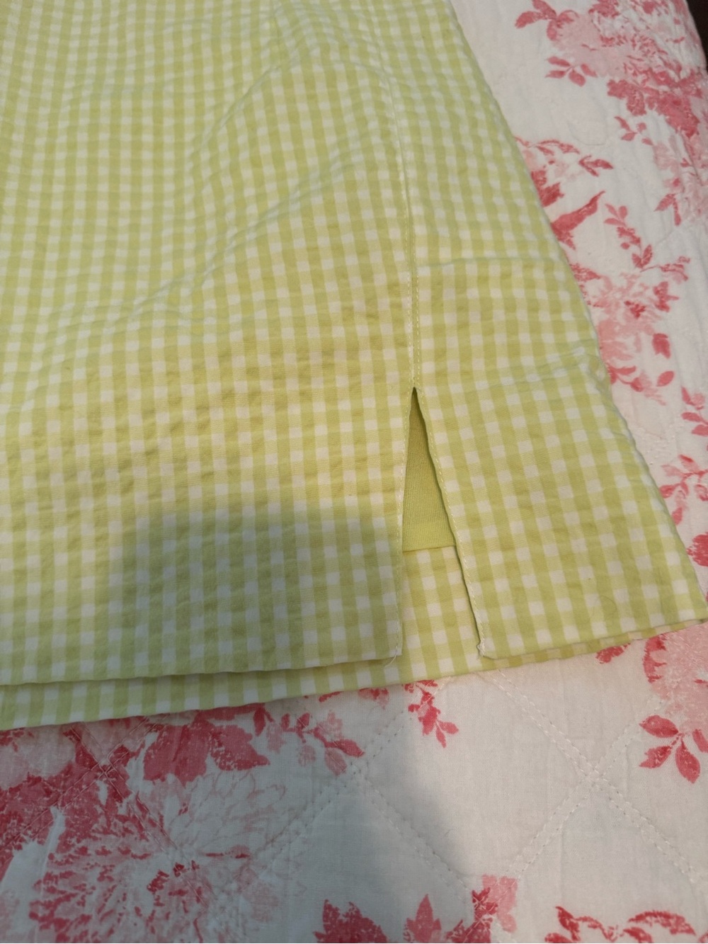 Zara Lime Gingham Waist Mini Skirt - Picture 2 of 7